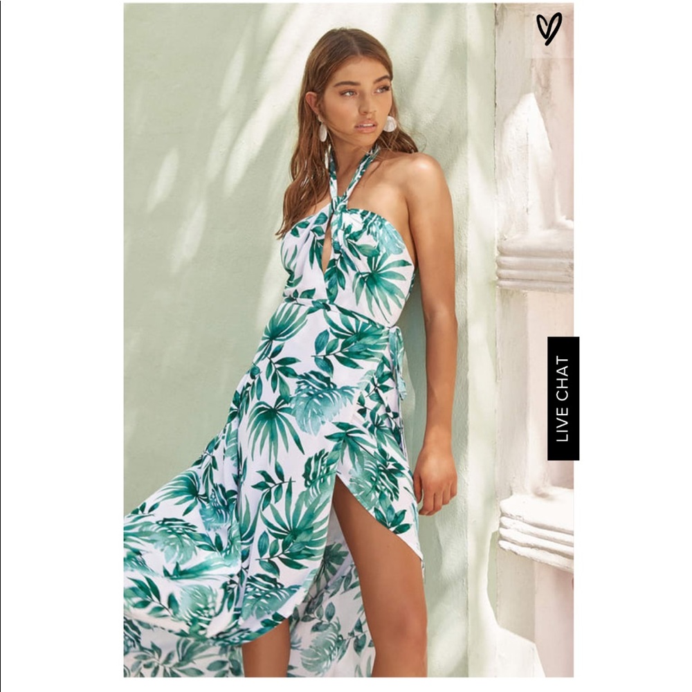 Lulus Marisha Palm Print Dress